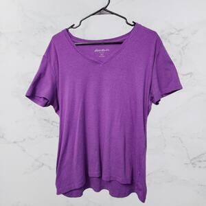 Eddie Bauer XXL Purple V-Neck